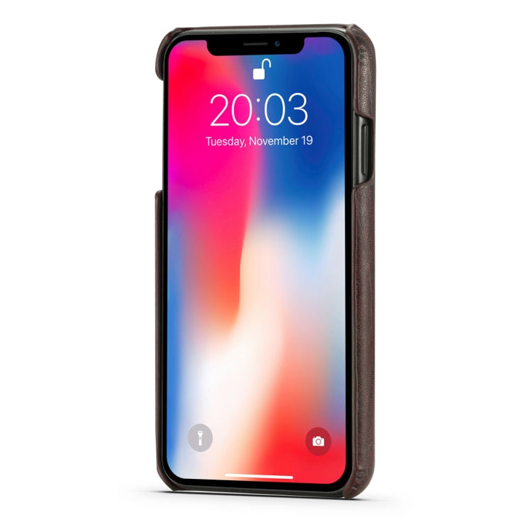 For iPhone X / XS Retro Wood Texture PU + PC Protective Case