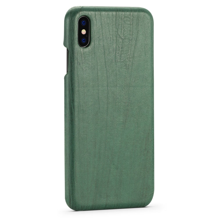For iPhone X / XS Retro Wood Texture PU + PC Protective Case