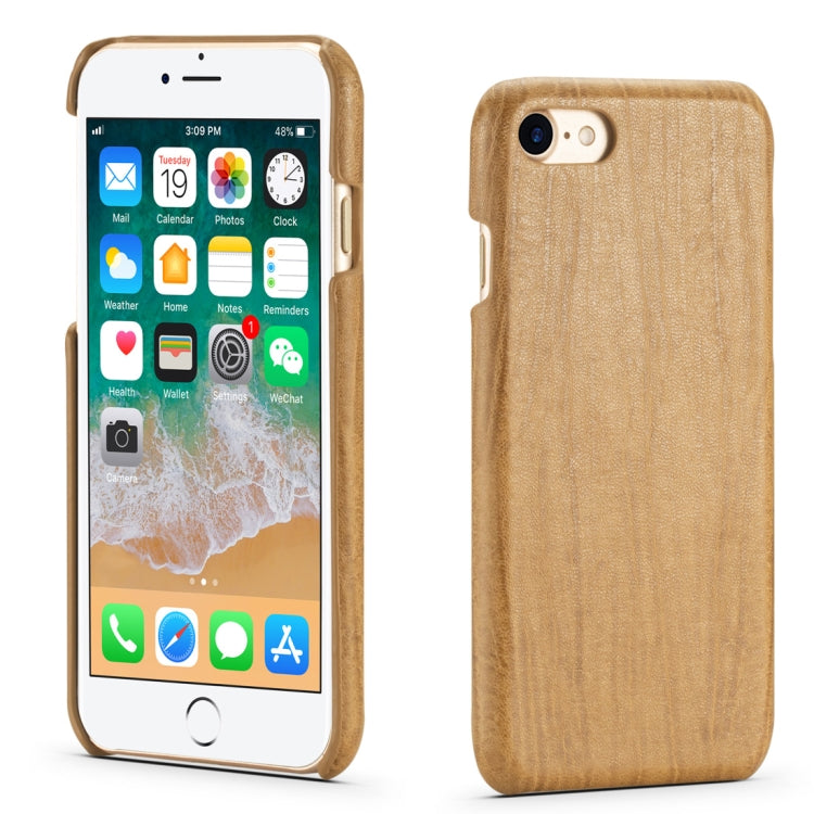 For iPhone 8 Plus & 7 Plus Retro Wood Texture PU + PC Protective Case