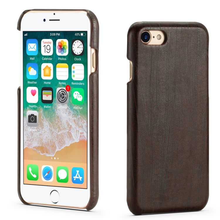 For iPhone 8 Plus & 7 Plus Retro Wood Texture PU + PC Protective Case
