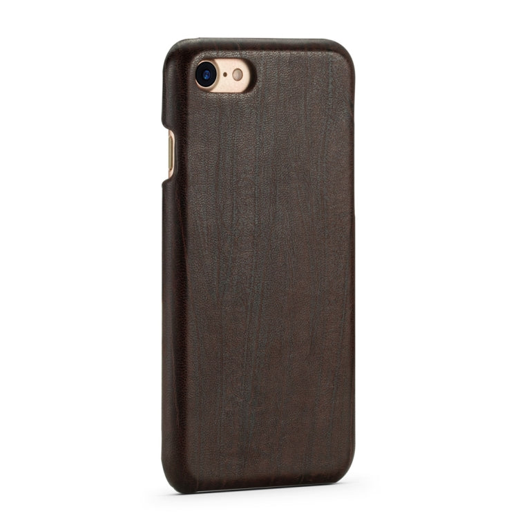 For iPhone 8 Plus & 7 Plus Retro Wood Texture PU + PC Protective Case