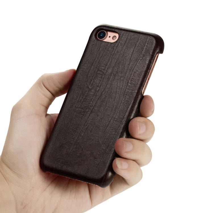 For iPhone 8 Plus & 7 Plus Retro Wood Texture PU + PC Protective Case