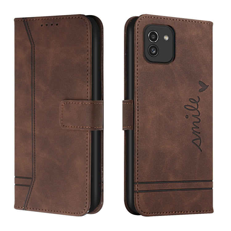 For Samsung Galaxy A03 164mm Retro Skin Feel TPU + PU Leather Phone Case
