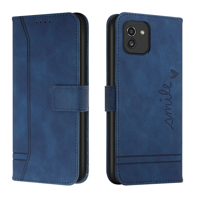 For Samsung Galaxy A03 166mm Retro Skin Feel TPU + PU Leather Phone Case