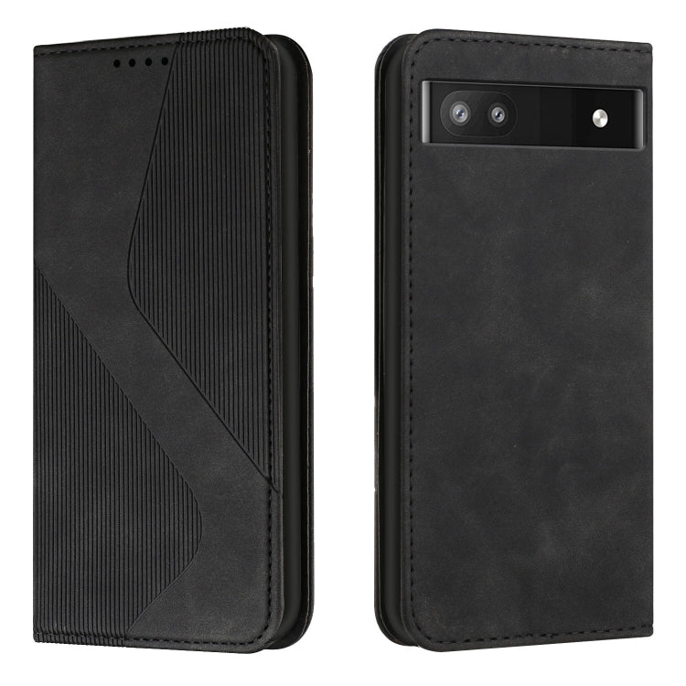 For Google Pixel 6a Skin Feel Magnetic S-type Leather Phone Case