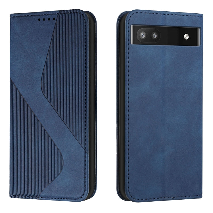 For Google Pixel 6a Skin Feel Magnetic S-type Leather Phone Case