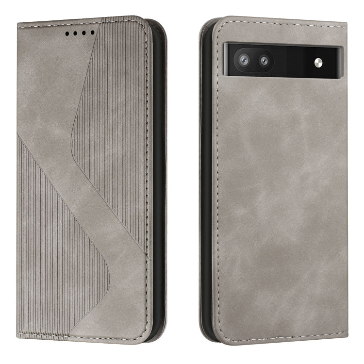 For Google Pixel 6a Skin Feel Magnetic S-type Leather Phone Case