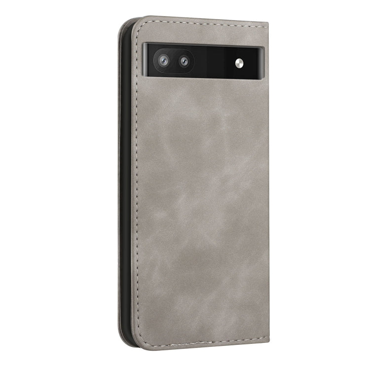 For Google Pixel 6a Skin Feel Magnetic S-type Leather Phone Case