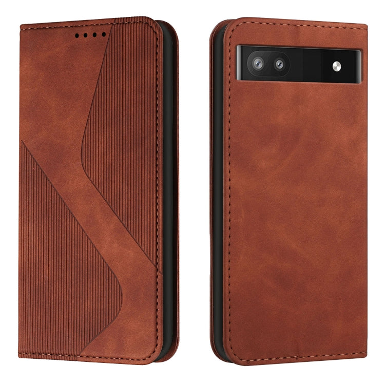 For Google Pixel 6a Skin Feel Magnetic S-type Leather Phone Case