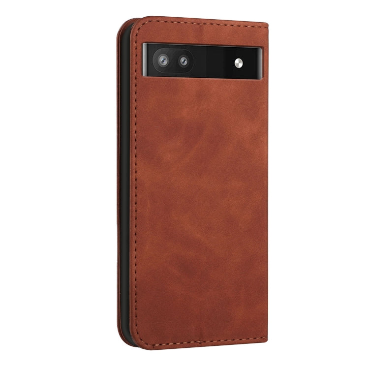 For Google Pixel 6a Skin Feel Magnetic S-type Leather Phone Case