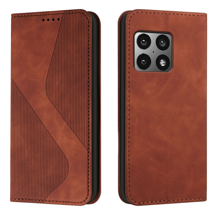 For OnePlus 10 Pro Skin Feel Magnetic S-type Leather Phone Case