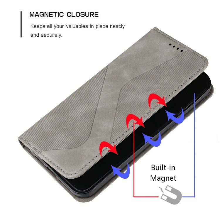 For Samsung Galaxy A03 166mm Skin Feel Magnetic S-type Leather Phone Case