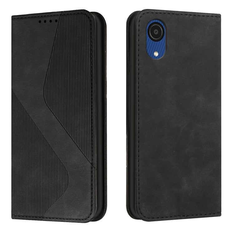 For Samsung Galaxy A03 Core Skin Feel Magnetic S-type Leather Phone Case