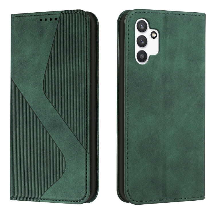 For Samsung Galaxy A13 4G Skin Feel Magnetic S-type Leather Phone Case