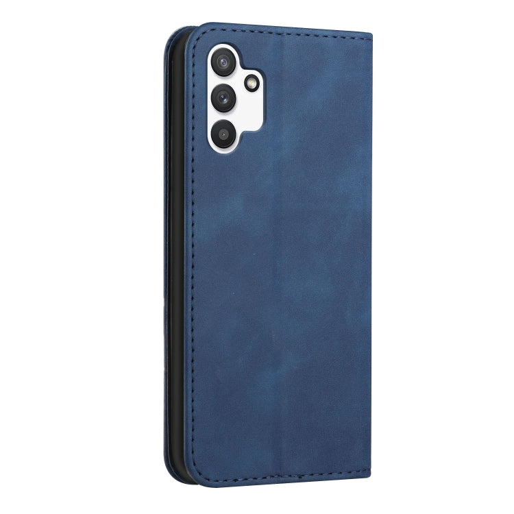 For Samsung Galaxy A13 4G Skin Feel Magnetic S-type Leather Phone Case