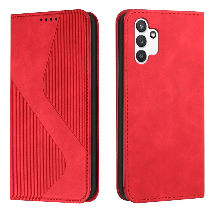For Samsung Galaxy A13 4G Skin Feel Magnetic S-type Leather Phone Case