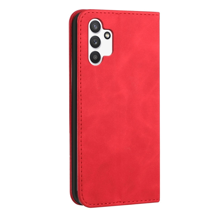 For Samsung Galaxy A13 4G Skin Feel Magnetic S-type Leather Phone Case