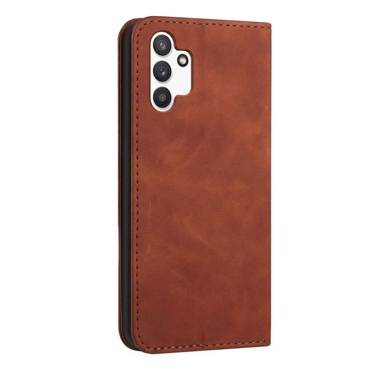 For Samsung Galaxy A13 4G Skin Feel Magnetic S-type Leather Phone Case