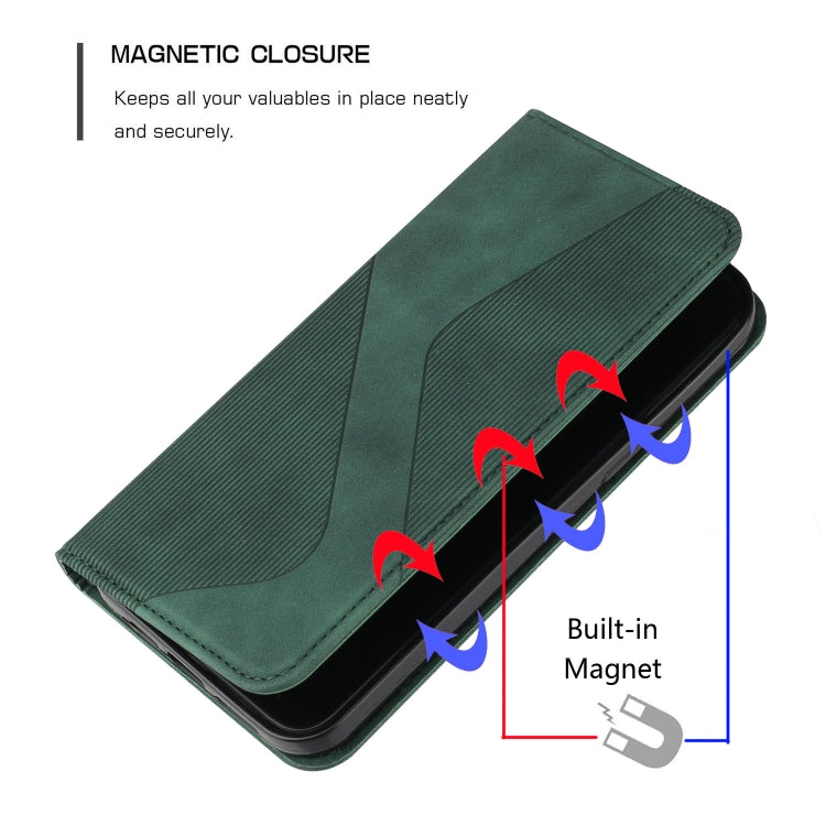 For Samsung Galaxy A33 5G Skin Feel Magnetic S-type Leather Phone Case