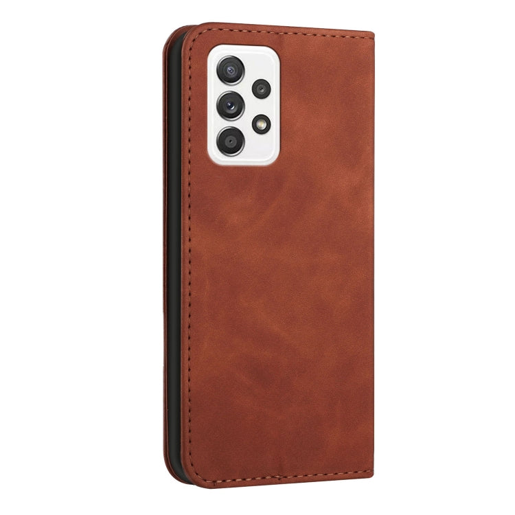 For Samsung Galaxy A53 5G Skin Feel Magnetic S-type Leather Phone Case