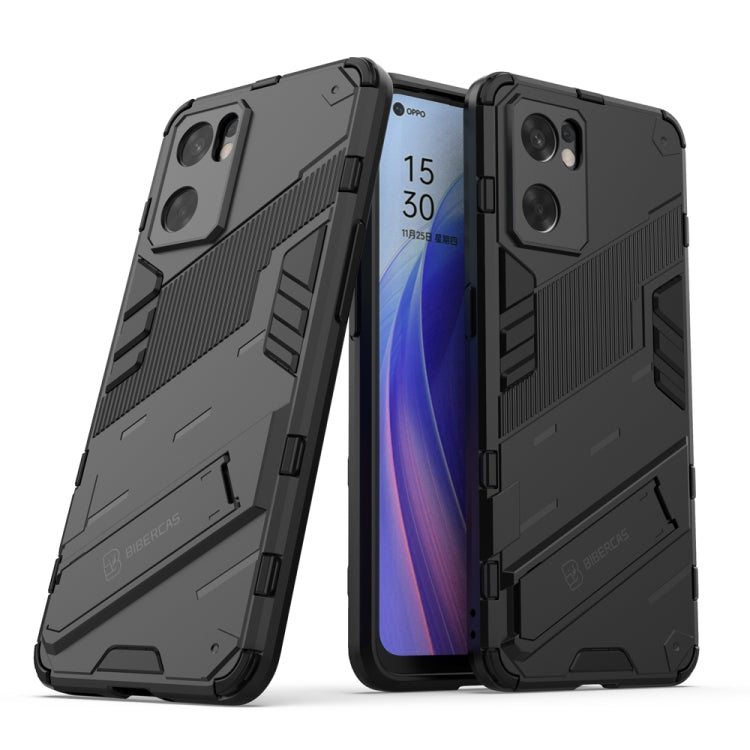 For OPPO Reno7 SE 5G Punk Armor 2 in 1 PC + TPU Shockproof Phone Case with Invisible Holder