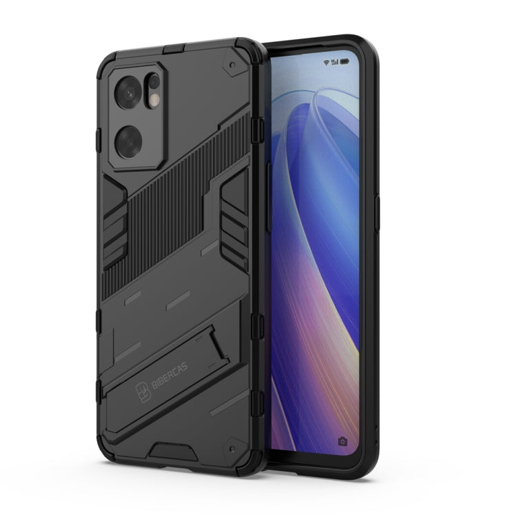 For OPPO Reno7 SE 5G Punk Armor 2 in 1 PC + TPU Shockproof Phone Case with Invisible Holder