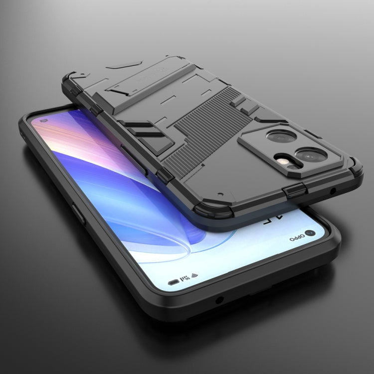 For OPPO Reno7 SE 5G Punk Armor 2 in 1 PC + TPU Shockproof Phone Case with Invisible Holder