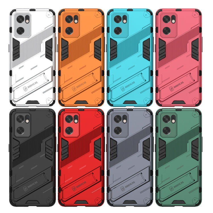 For OPPO Reno7 SE 5G Punk Armor 2 in 1 PC + TPU Shockproof Phone Case with Invisible Holder
