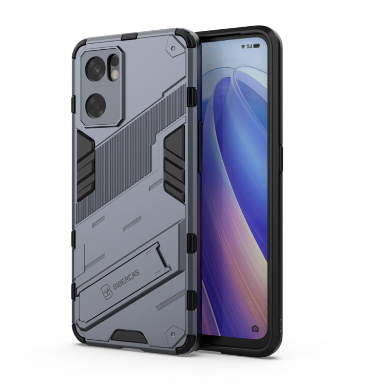 For OPPO Reno7 SE 5G Punk Armor 2 in 1 PC + TPU Shockproof Phone Case with Invisible Holder