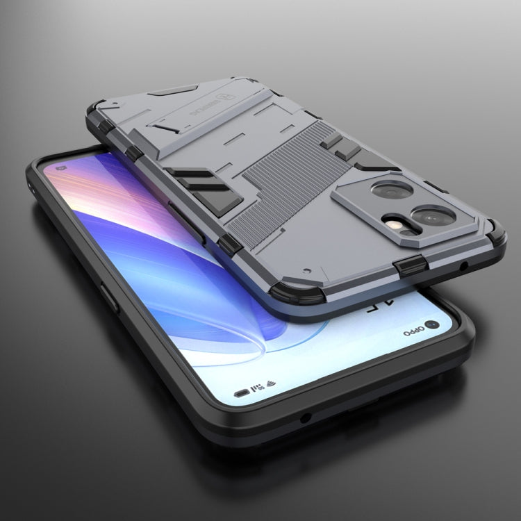 For OPPO Reno7 SE 5G Punk Armor 2 in 1 PC + TPU Shockproof Phone Case with Invisible Holder