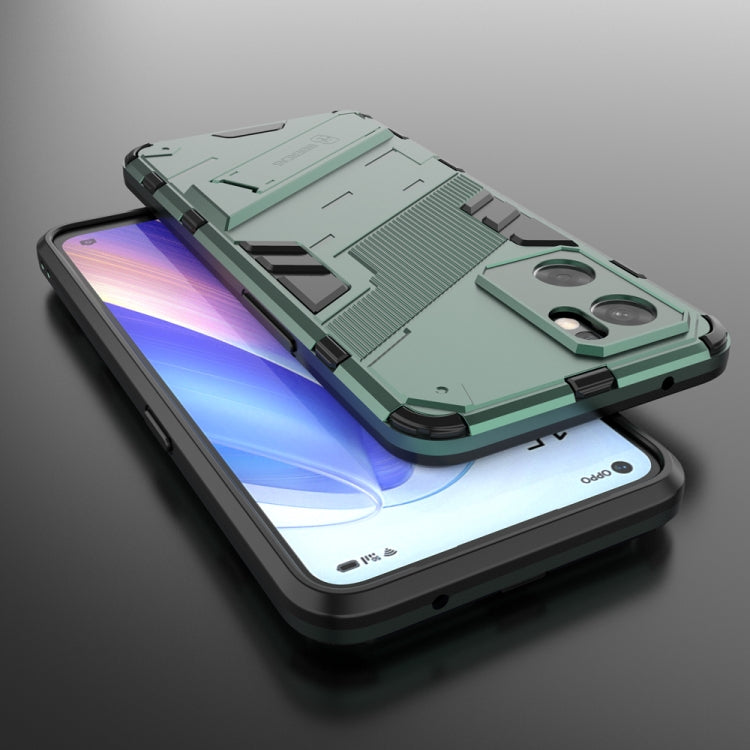 For OPPO Reno7 SE 5G Punk Armor 2 in 1 PC + TPU Shockproof Phone Case with Invisible Holder
