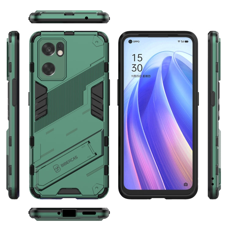 For OPPO Reno7 SE 5G Punk Armor 2 in 1 PC + TPU Shockproof Phone Case with Invisible Holder