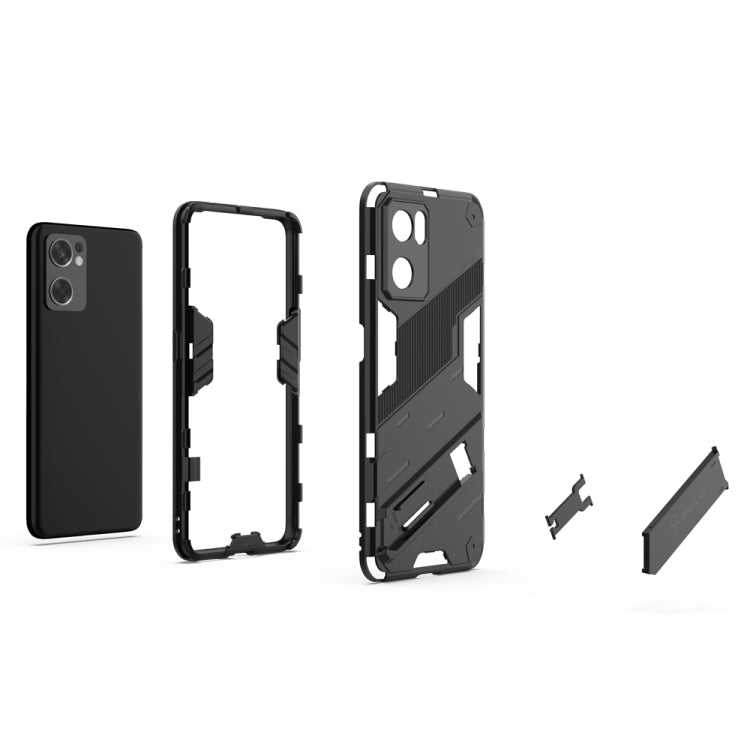 For OPPO Reno7 SE 5G Punk Armor 2 in 1 PC + TPU Shockproof Phone Case with Invisible Holder
