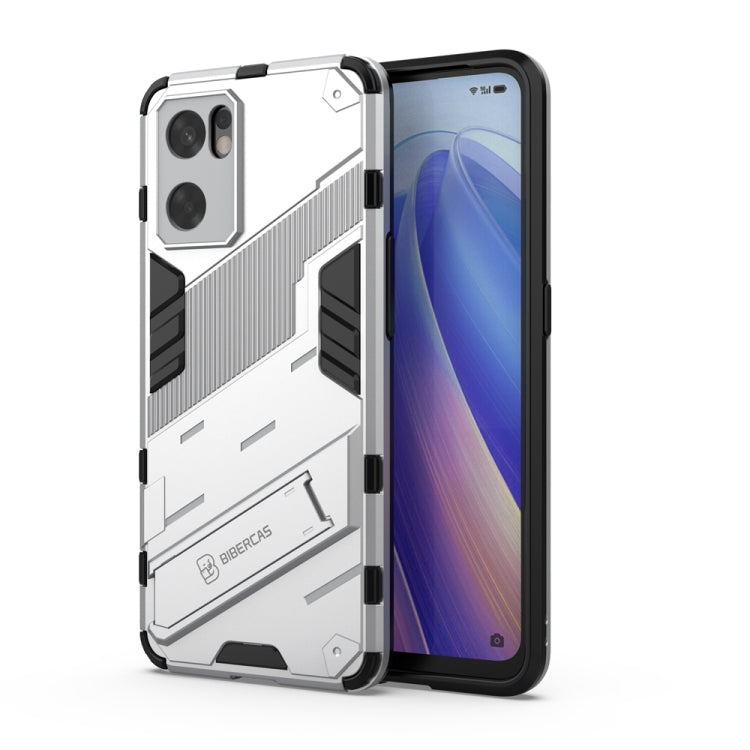 For OPPO Reno7 SE 5G Punk Armor 2 in 1 PC + TPU Shockproof Phone Case with Invisible Holder