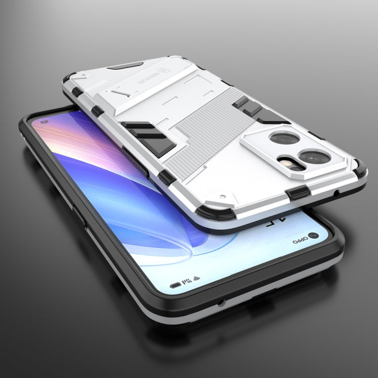 For OPPO Reno7 SE 5G Punk Armor 2 in 1 PC + TPU Shockproof Phone Case with Invisible Holder