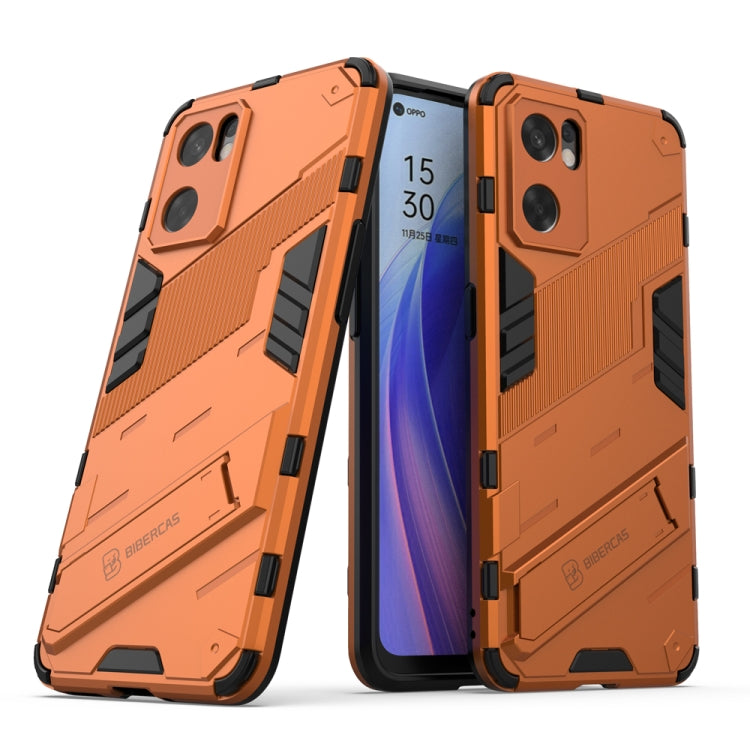 For OPPO Reno7 SE 5G Punk Armor 2 in 1 PC + TPU Shockproof Phone Case with Invisible Holder