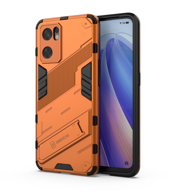 For OPPO Reno7 SE 5G Punk Armor 2 in 1 PC + TPU Shockproof Phone Case with Invisible Holder