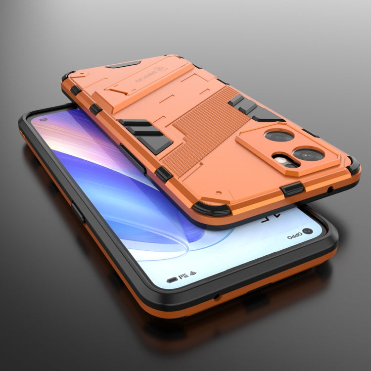 For OPPO Reno7 SE 5G Punk Armor 2 in 1 PC + TPU Shockproof Phone Case with Invisible Holder