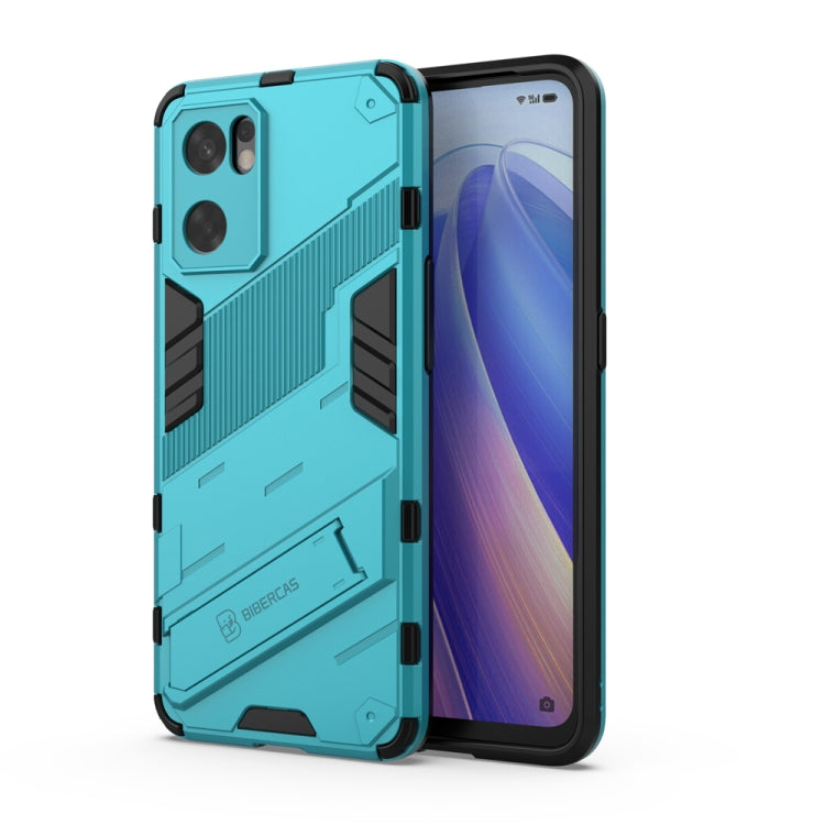 For OPPO Reno7 SE 5G Punk Armor 2 in 1 PC + TPU Shockproof Phone Case with Invisible Holder
