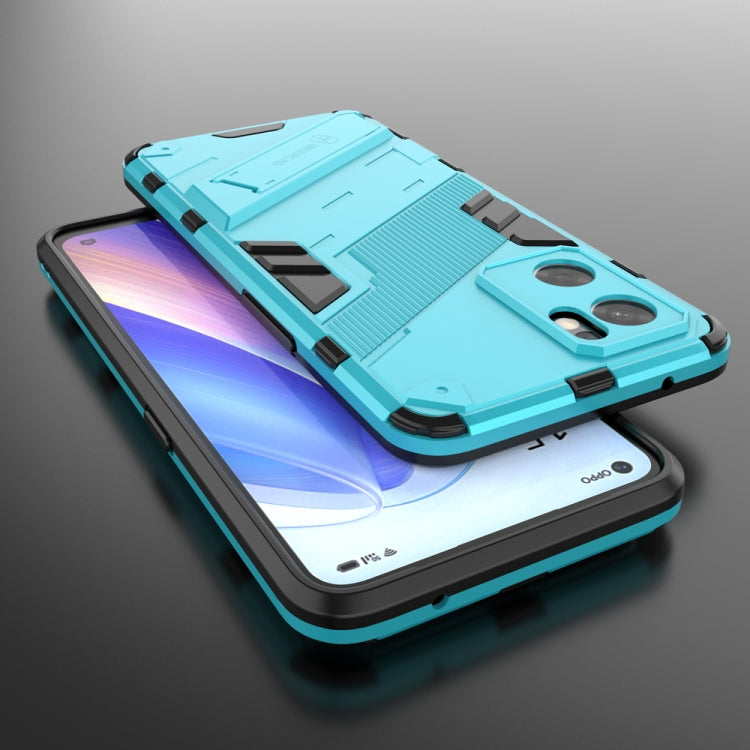 For OPPO Reno7 SE 5G Punk Armor 2 in 1 PC + TPU Shockproof Phone Case with Invisible Holder