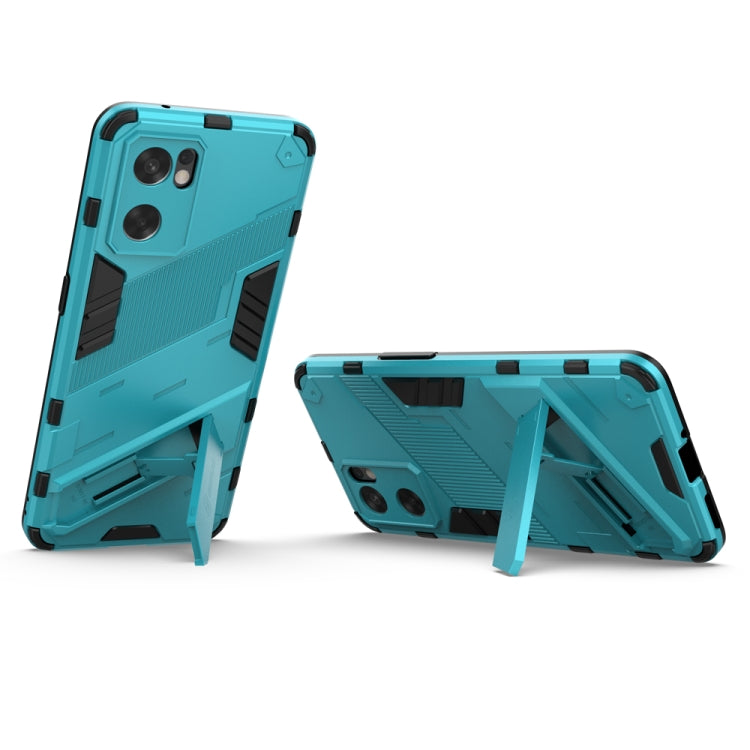 For OPPO Reno7 SE 5G Punk Armor 2 in 1 PC + TPU Shockproof Phone Case with Invisible Holder