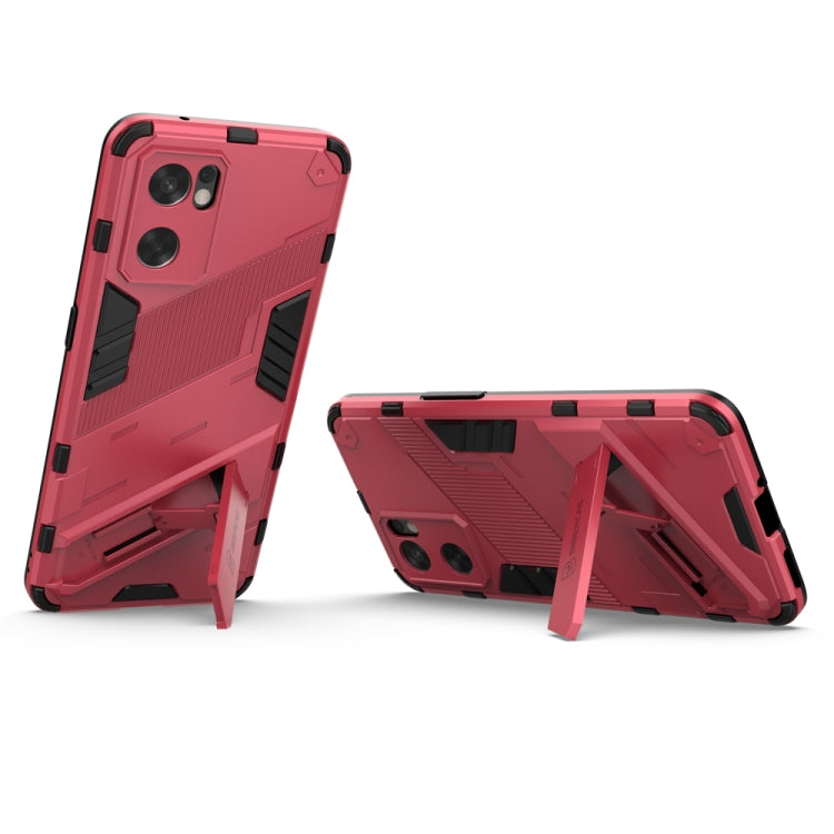 For OPPO Reno7 SE 5G Punk Armor 2 in 1 PC + TPU Shockproof Phone Case with Invisible Holder