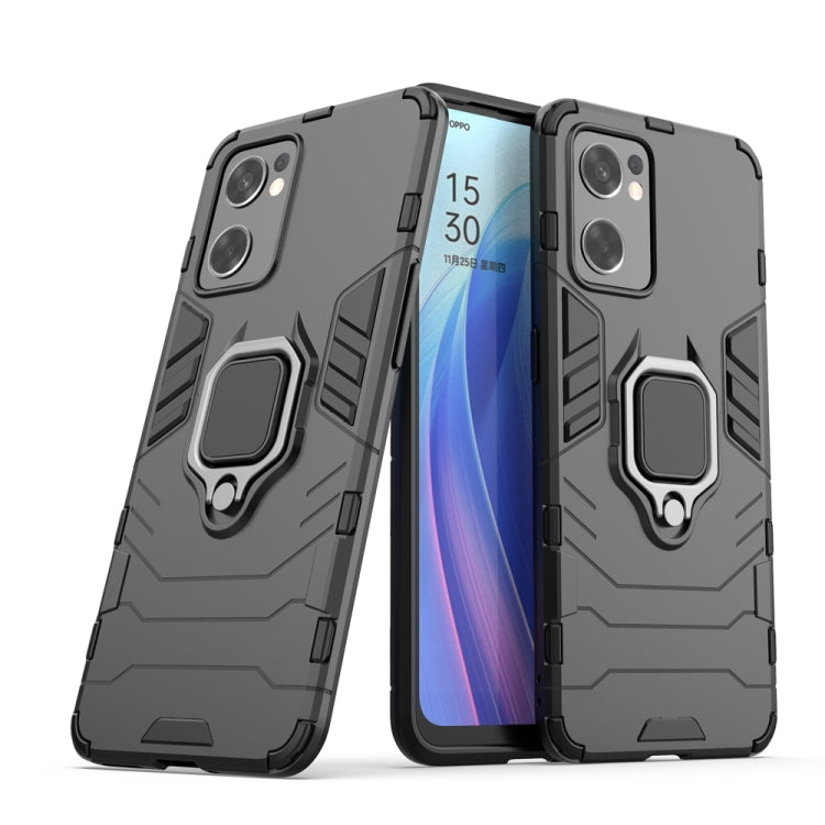 For OPPO Reno7 SE 5G PC + TPU Shockproof Protective Phone Case with Magnetic Ring Holder