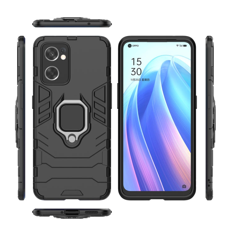 For OPPO Reno7 SE 5G PC + TPU Shockproof Protective Phone Case with Magnetic Ring Holder