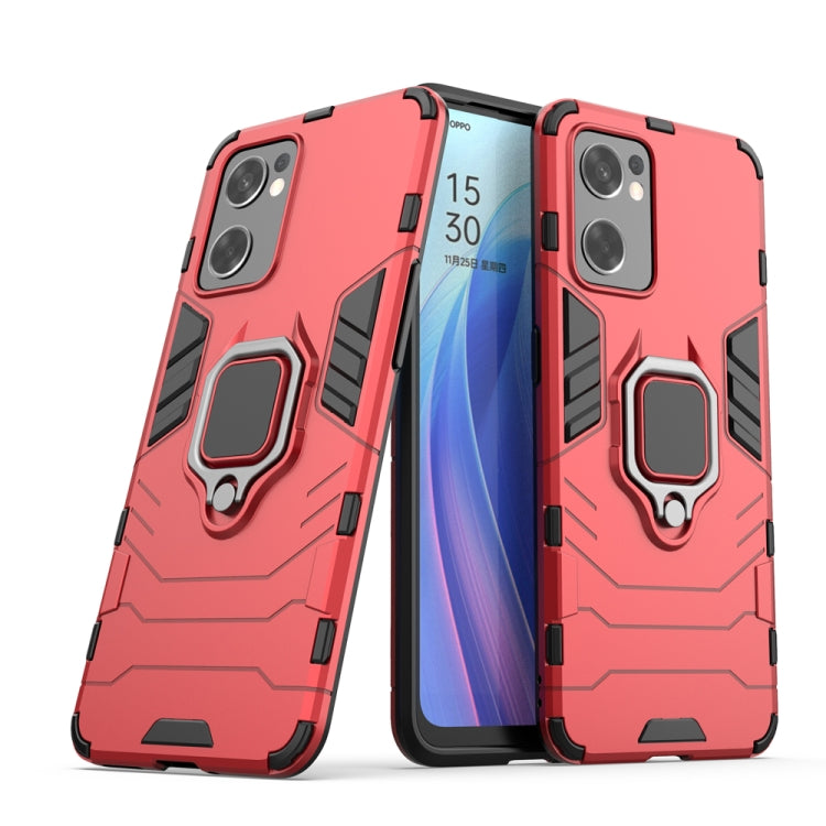 For OPPO Reno7 SE 5G PC + TPU Shockproof Protective Phone Case with Magnetic Ring Holder