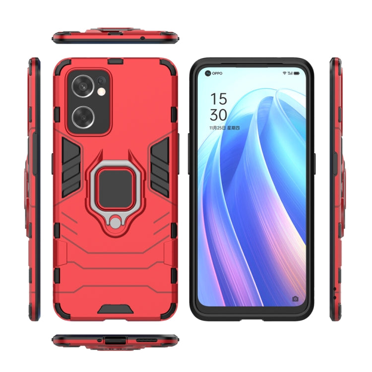 For OPPO Reno7 SE 5G PC + TPU Shockproof Protective Phone Case with Magnetic Ring Holder