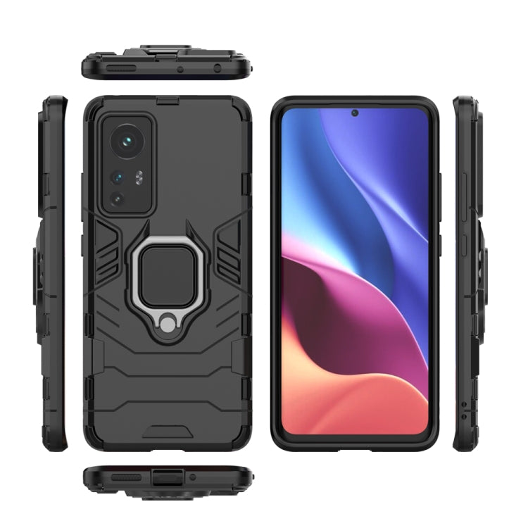 For Xiaomi 12 PC + TPU Shockproof Protective Phone Case with Magnetic Ring Holder
