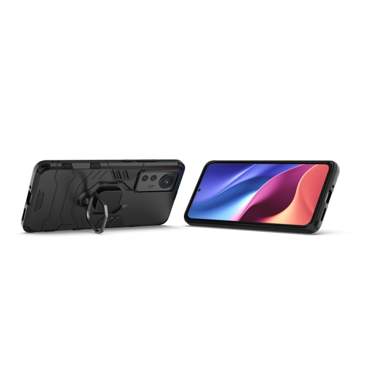 For Xiaomi 12 PC + TPU Shockproof Protective Phone Case with Magnetic Ring Holder
