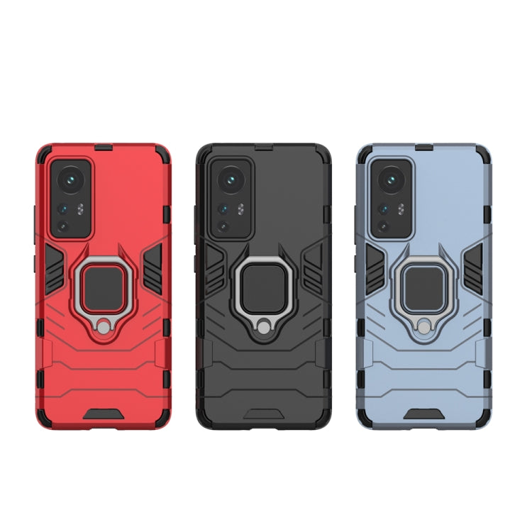 For Xiaomi 12 PC + TPU Shockproof Protective Phone Case with Magnetic Ring Holder