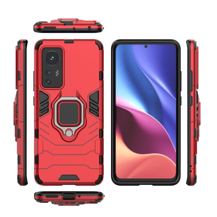 For Xiaomi 12 PC + TPU Shockproof Protective Phone Case with Magnetic Ring Holder